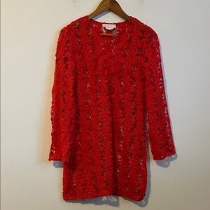 Anthropologie Vibrant reddish-orange Dress Womens Size XS/S‎